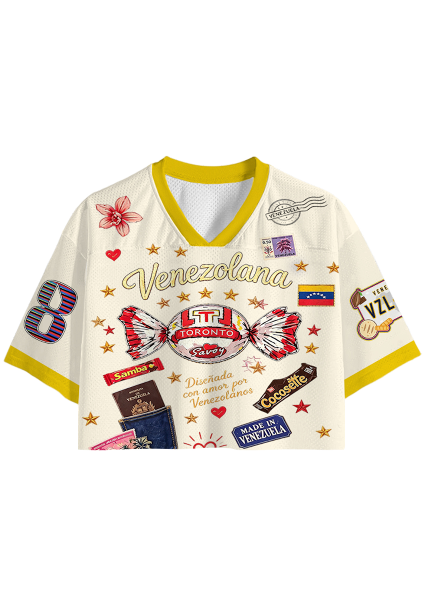 Venezolana Retro Candy Culture Cropped Jersey Shirt