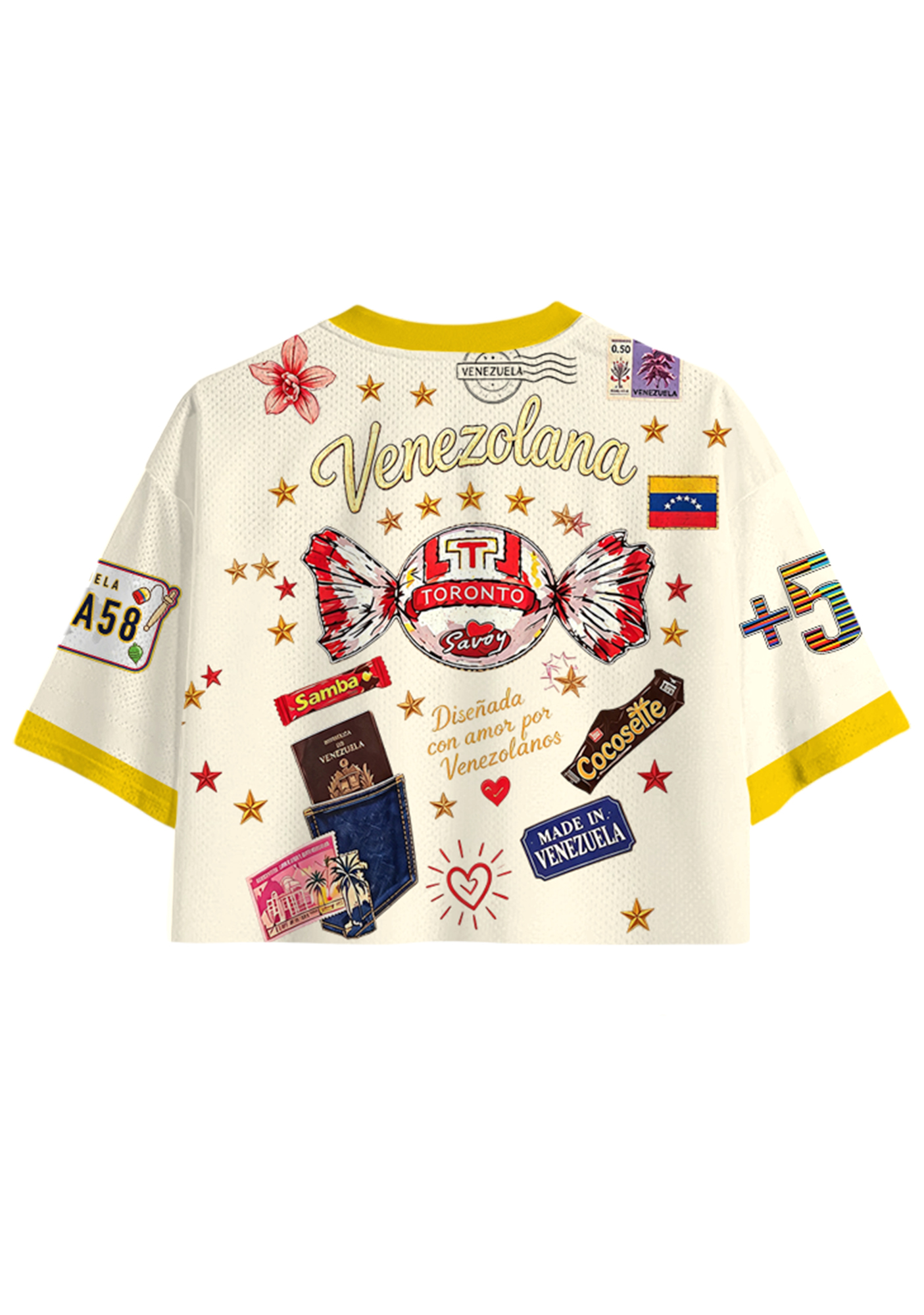 Venezolana Retro Candy Culture Cropped Jersey Shirt