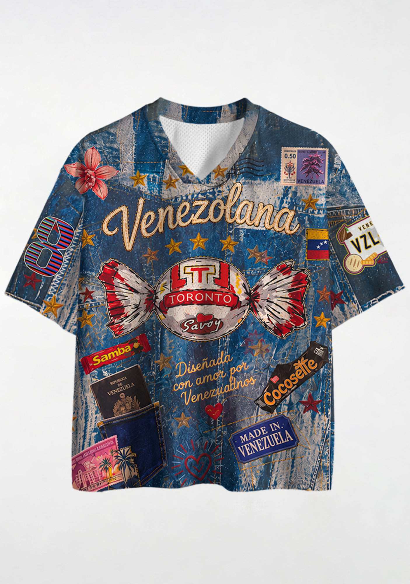  Venezolana Retro Candy Culture Navy Mesh Jersey Shirt