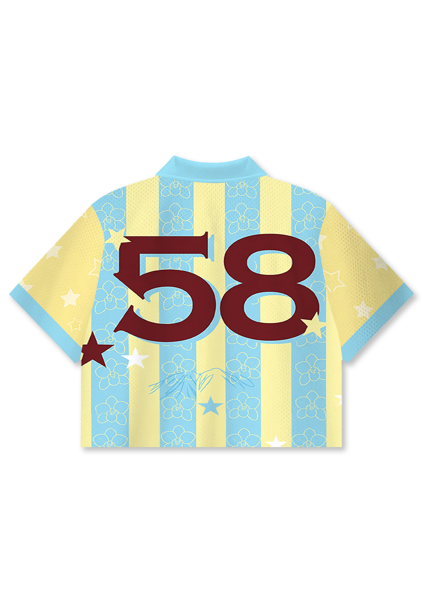 Venezuela Travel Stamp Star Graphic Cropped Collared Jersey Shirt