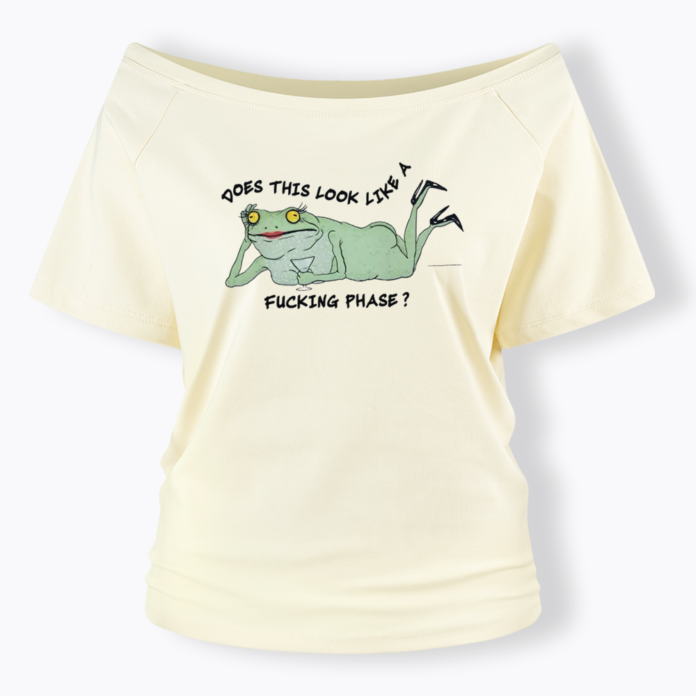 Funny LGBT Pride Frog Meme Off Shoulder T-shirt