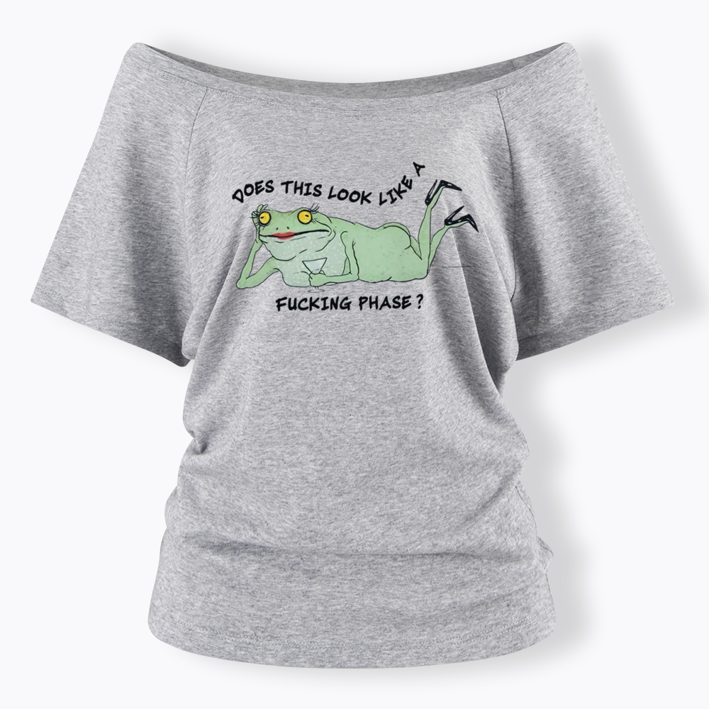 Funny LGBT Pride Frog Meme Off Shoulder T-shirt