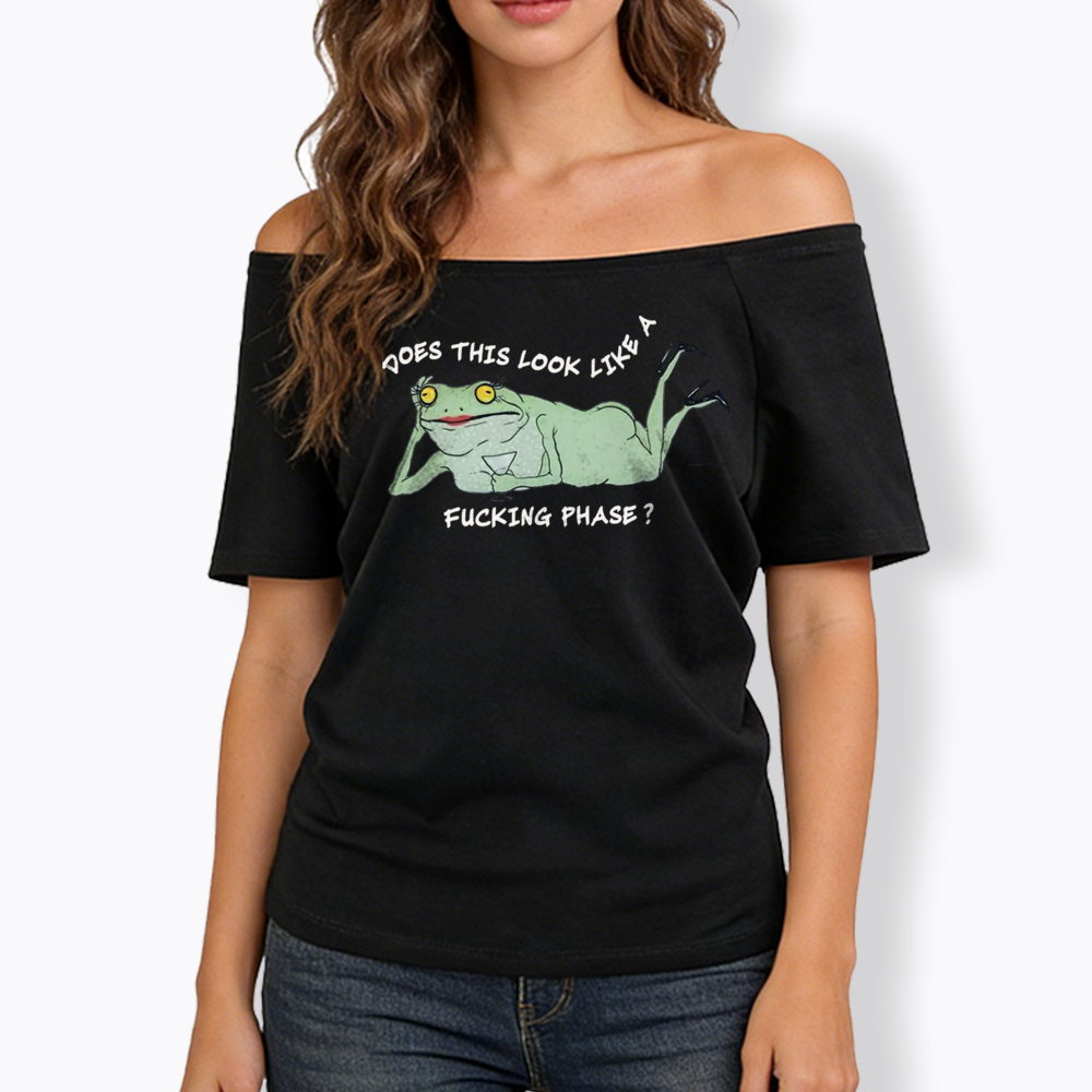 Funny LGBT Pride Frog Meme Off Shoulder T-shirt