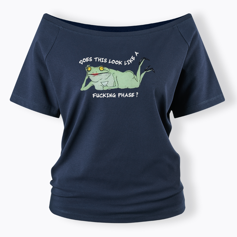 Funny LGBT Pride Frog Meme Off Shoulder T-shirt