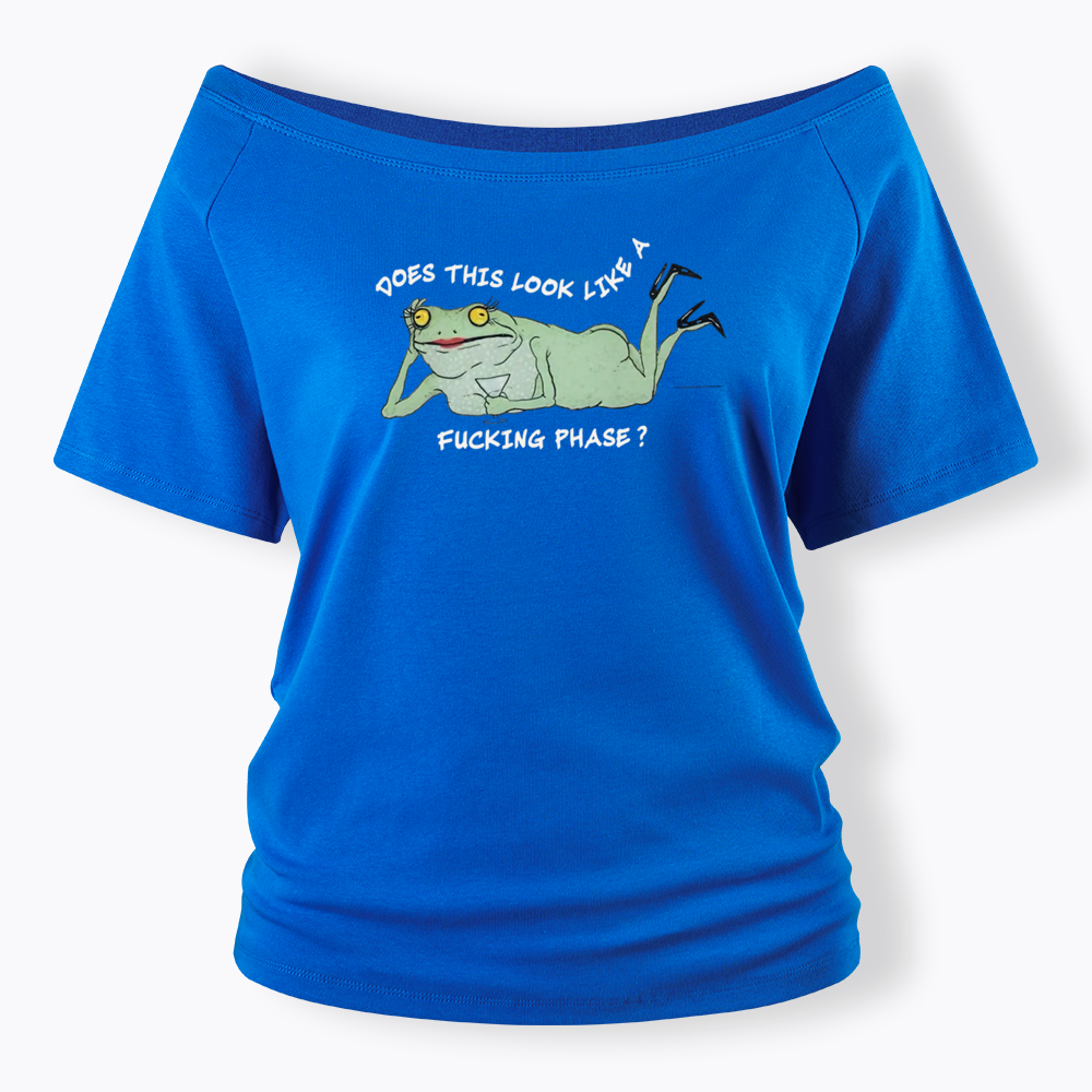 Funny LGBT Pride Frog Meme Off Shoulder T-shirt