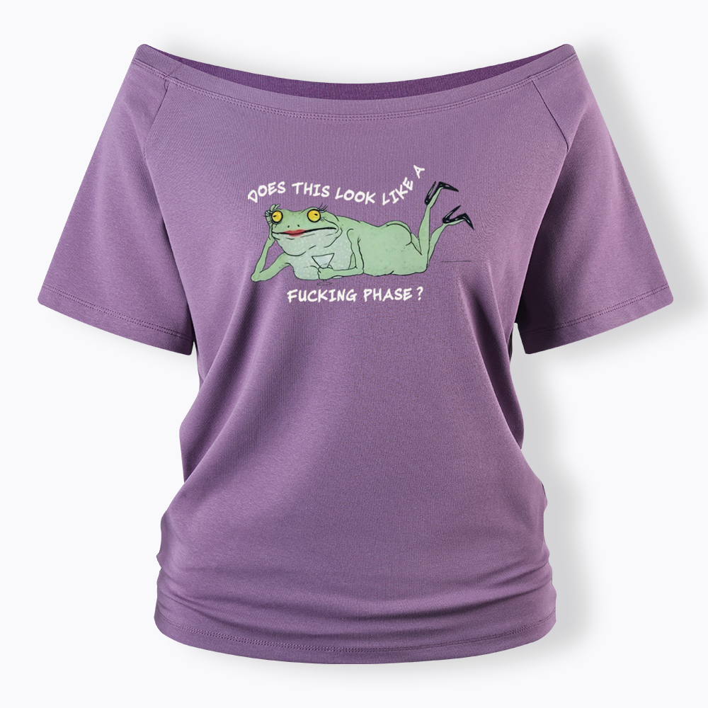 Funny LGBT Pride Frog Meme Off Shoulder T-shirt