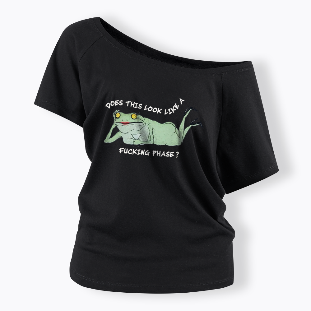 Funny LGBT Pride Frog Meme Off Shoulder T-shirt