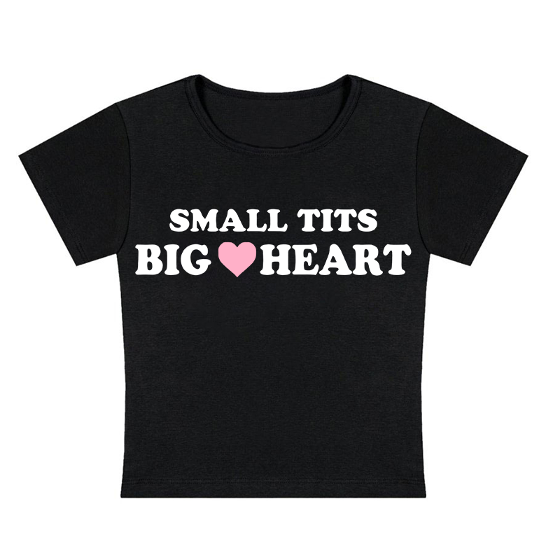 Small Tits Big Heart Y2K Baby Tee