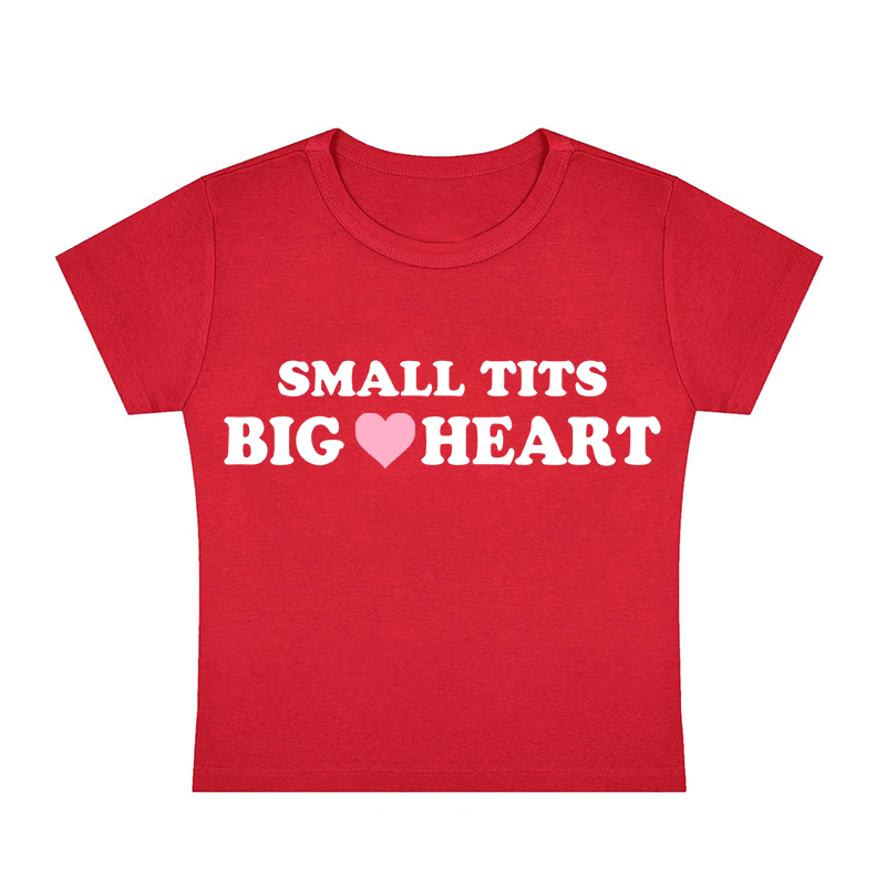 Small Tits Big Heart Y2K Baby Tee