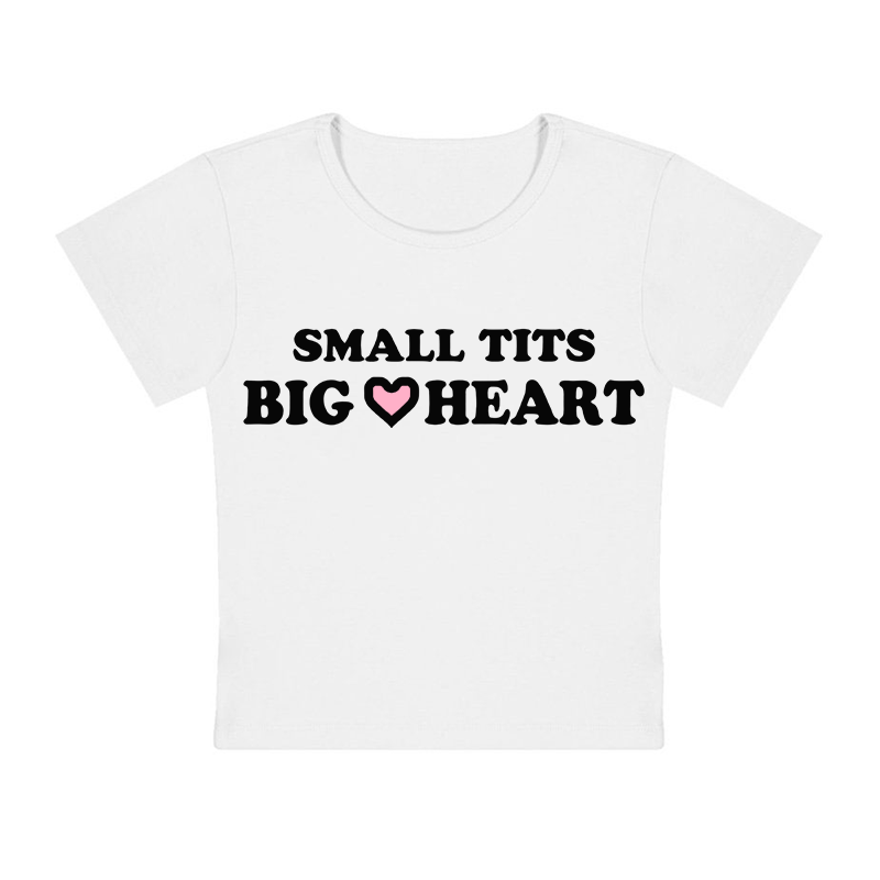 Small Tits Big Heart Y2K Baby Tee