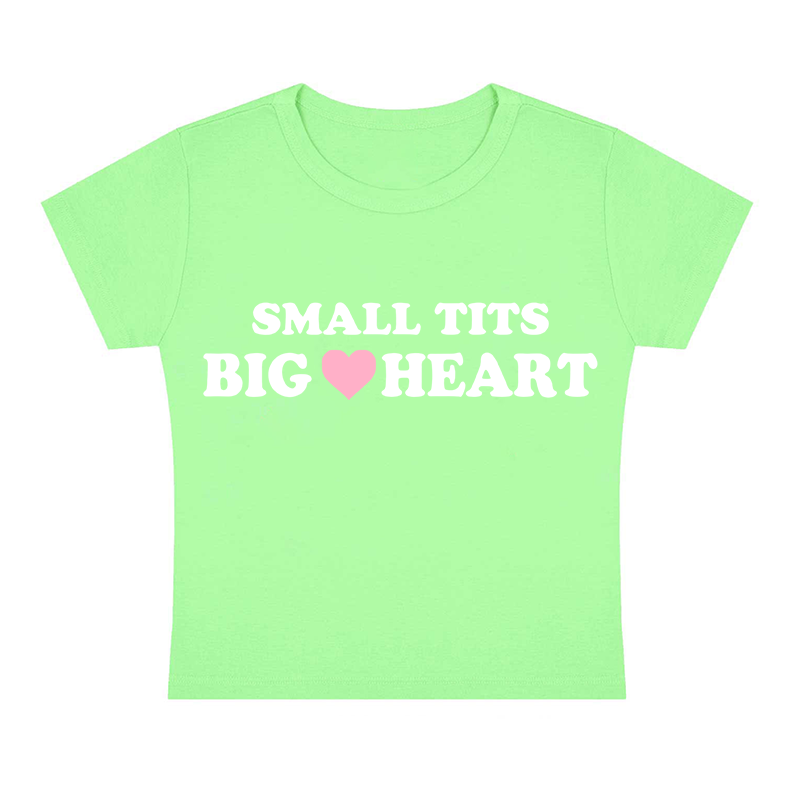 Small Tits Big Heart Y2K Baby Tee