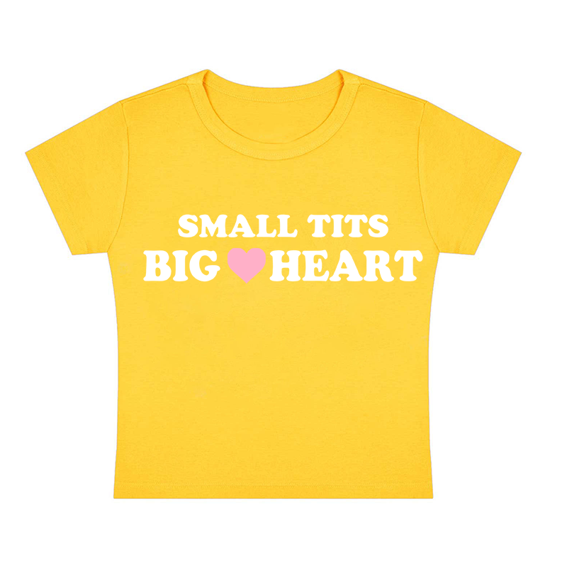 Small Tits Big Heart Y2K Baby Tee