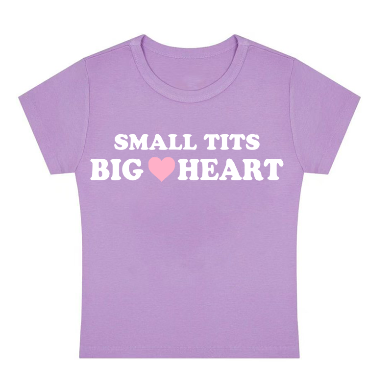 Small Tits Big Heart Y2K Baby Tee