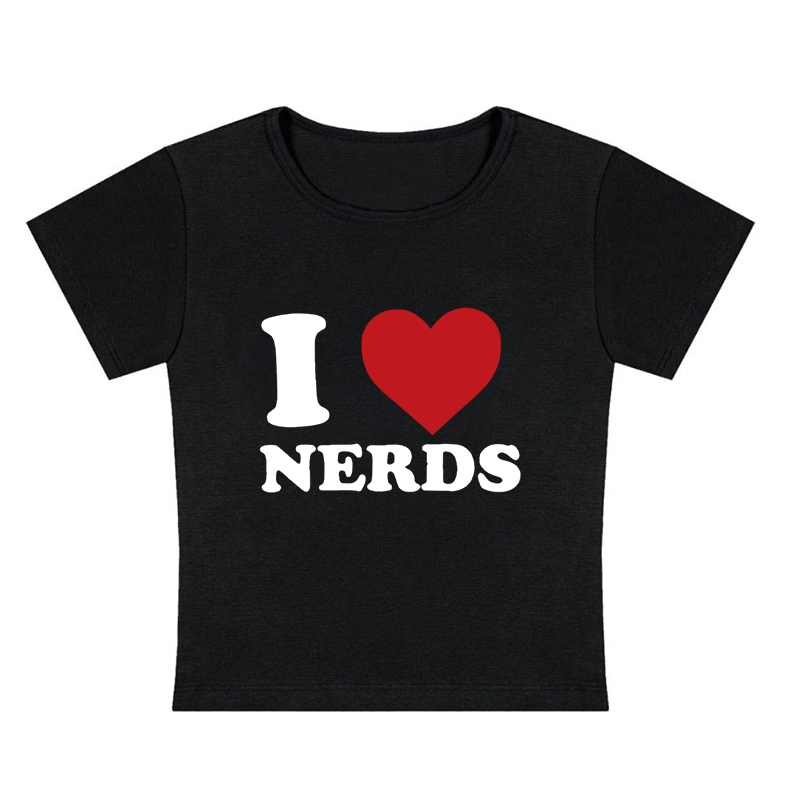 I Love Nerds Y2K Baby Tee
