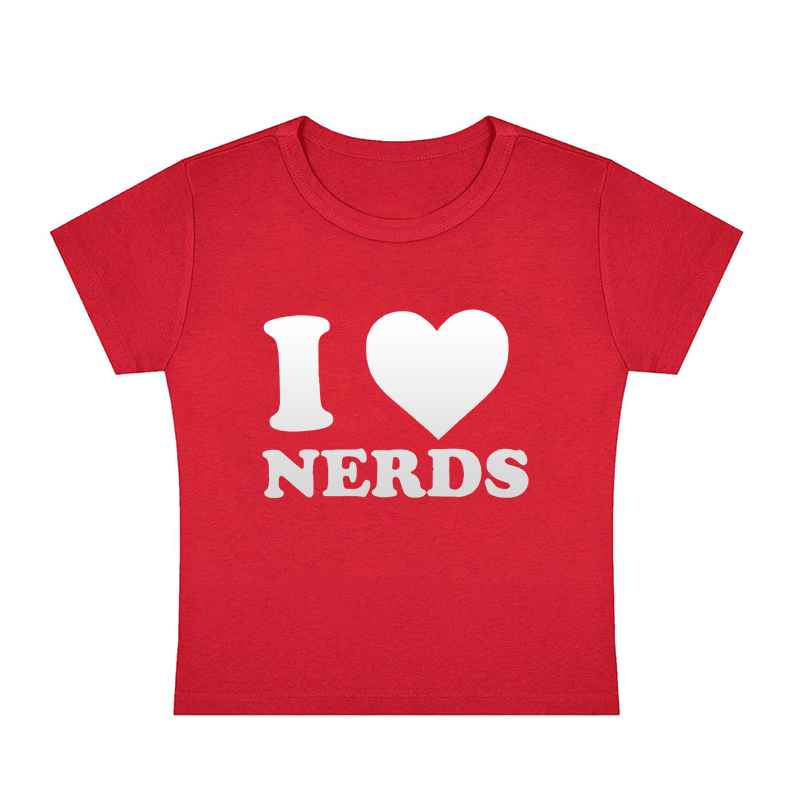I Love Nerds Y2K Baby Tee