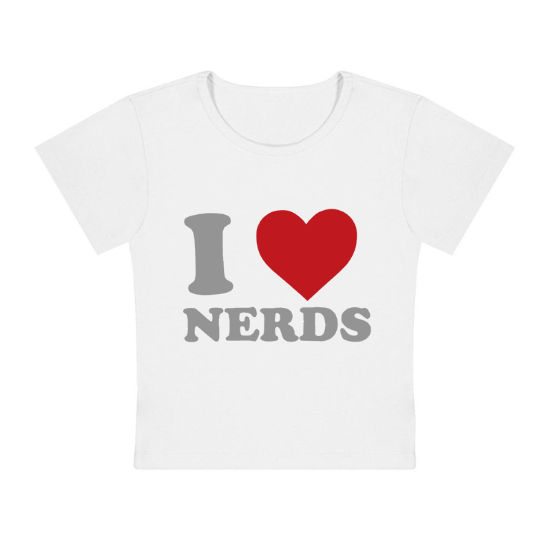 I Love Nerds Y2K Baby Tee