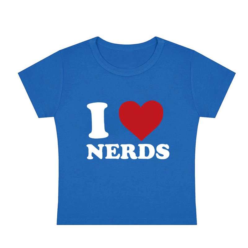 I Love Nerds Y2K Baby Tee
