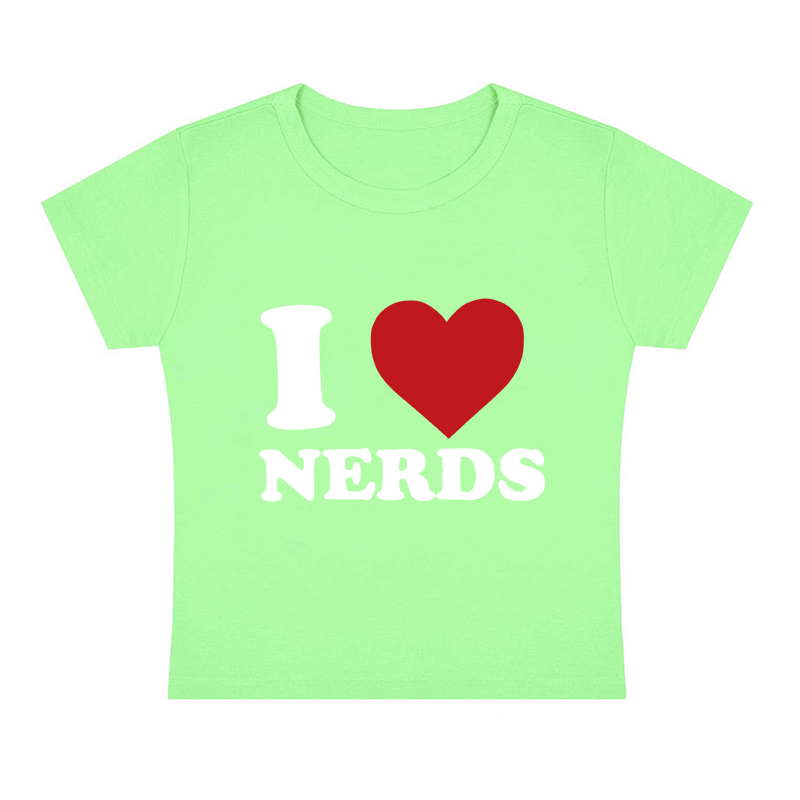 I Love Nerds Y2K Baby Tee