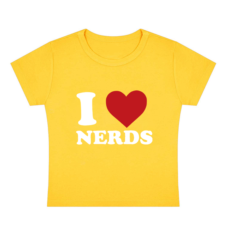I Love Nerds Y2K Baby Tee