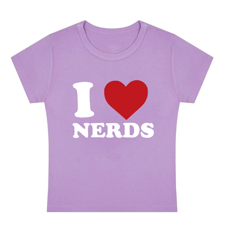 I Love Nerds Y2K Baby Tee