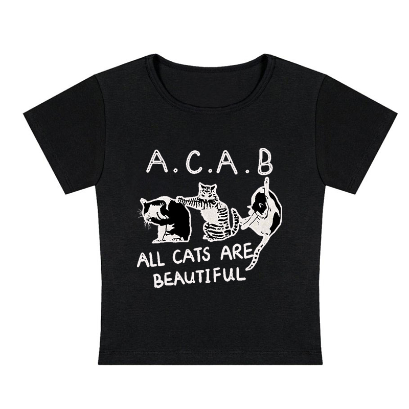 All Cats Are Beautiful Y2K Baby Tee