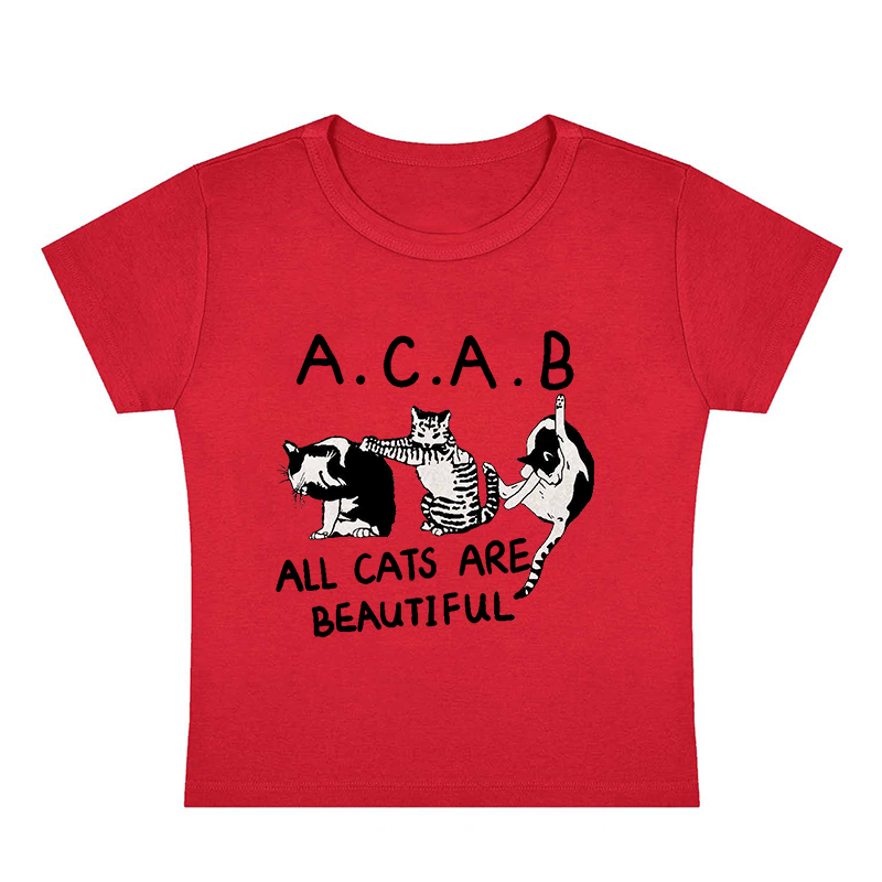 All Cats Are Beautiful Y2K Baby Tee