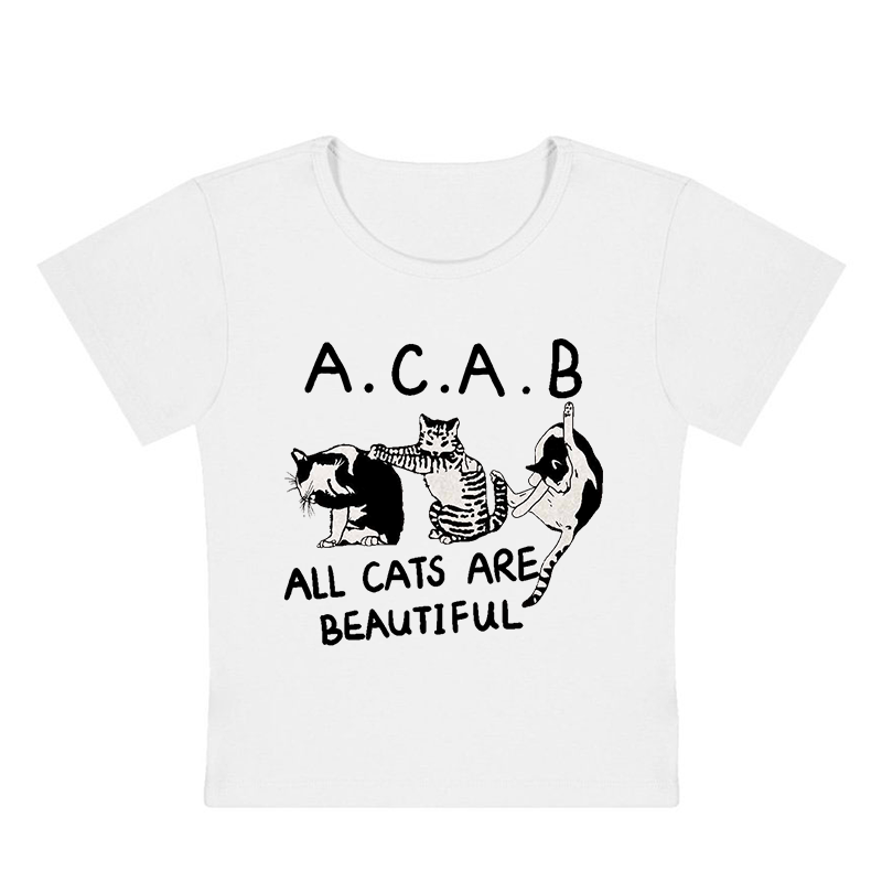 All Cats Are Beautiful Y2K Baby Tee