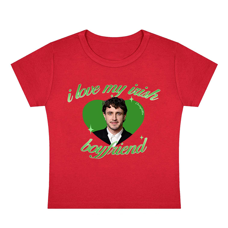 I Love My Irish Boyfriend Y2K Baby Tee