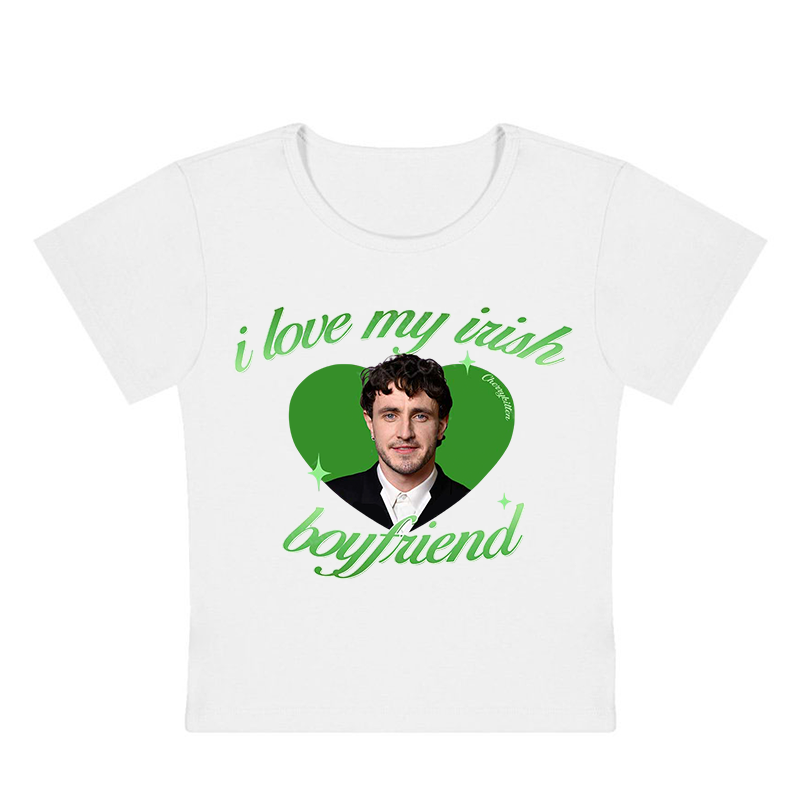I Love My Irish Boyfriend Y2K Baby Tee
