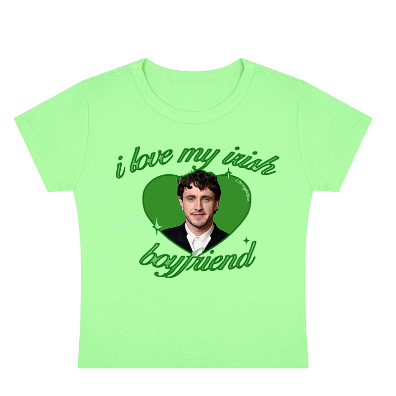 I Love My Irish Boyfriend Y2K Baby Tee