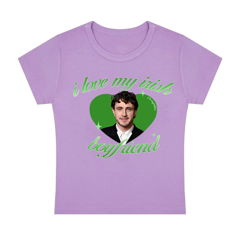 I Love My Irish Boyfriend Y2K Baby Tee