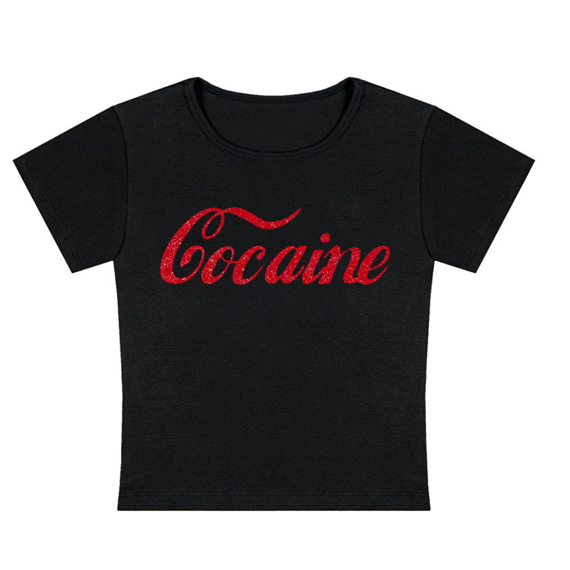 Cocaine Y2K Baby Tee