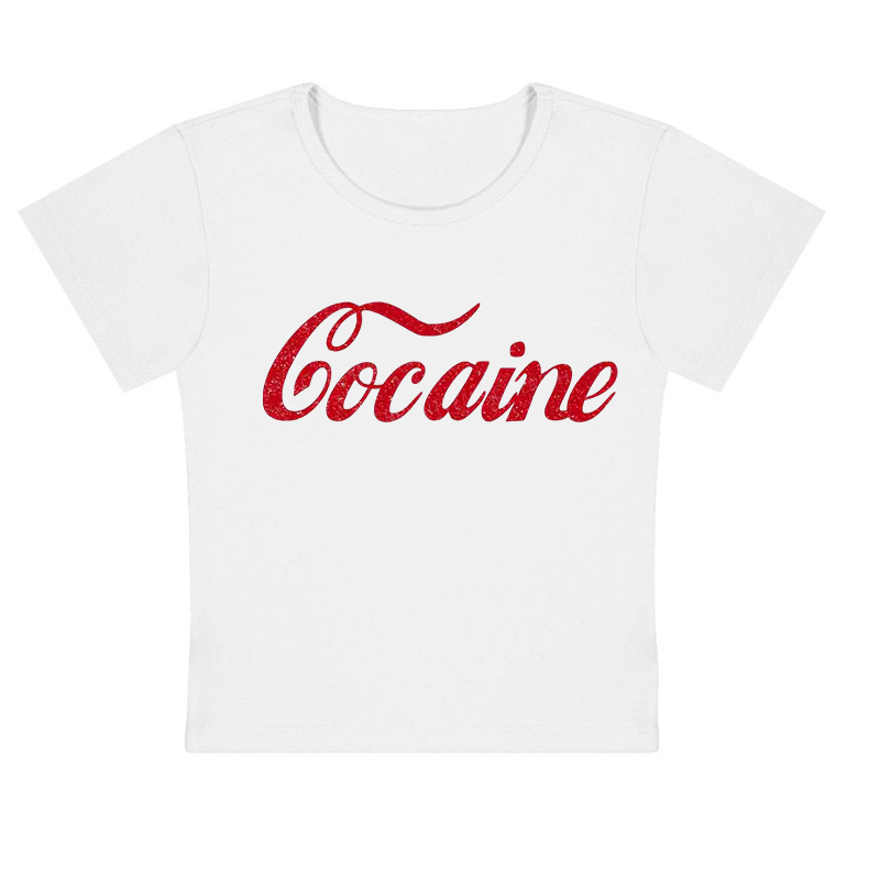 Cocaine Y2K Baby Tee