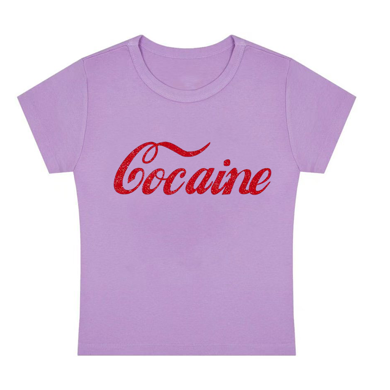 Cocaine Y2K Baby Tee