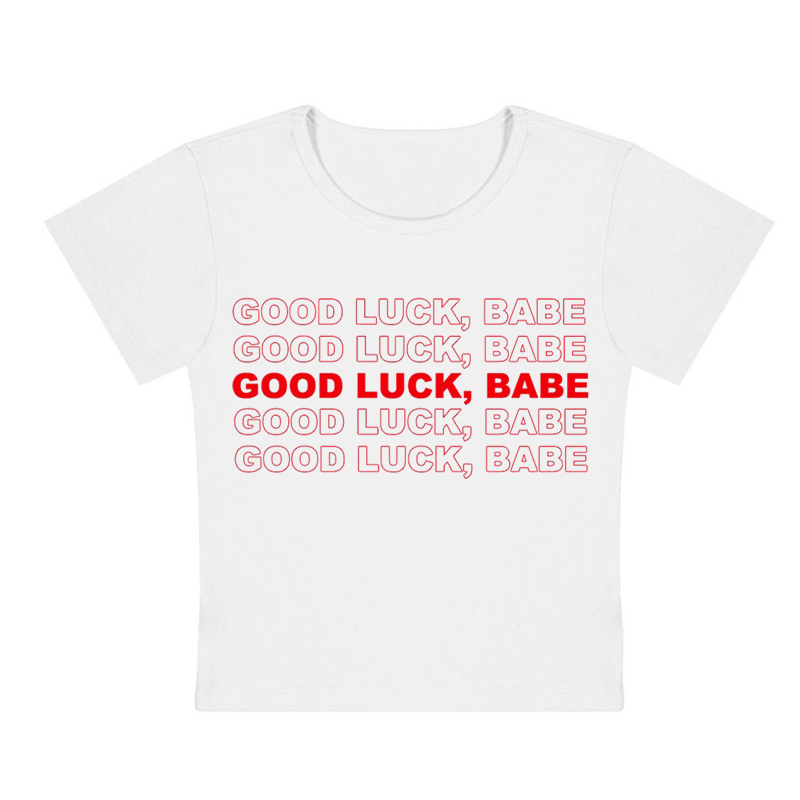 Good Luck Babe Y2K Baby Tee