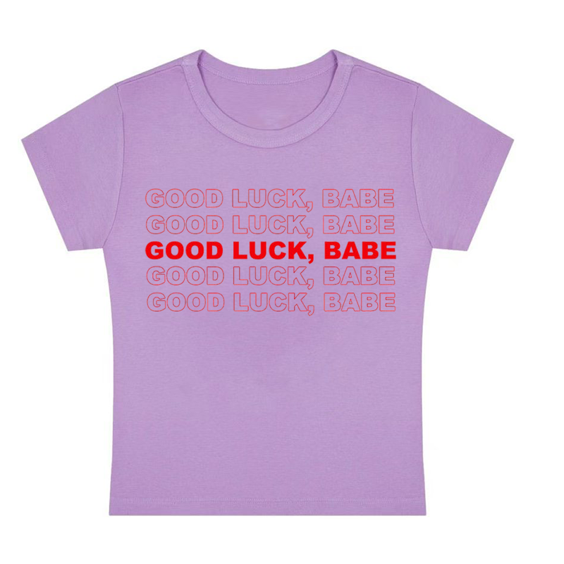 Good Luck Babe Y2K Baby Tee