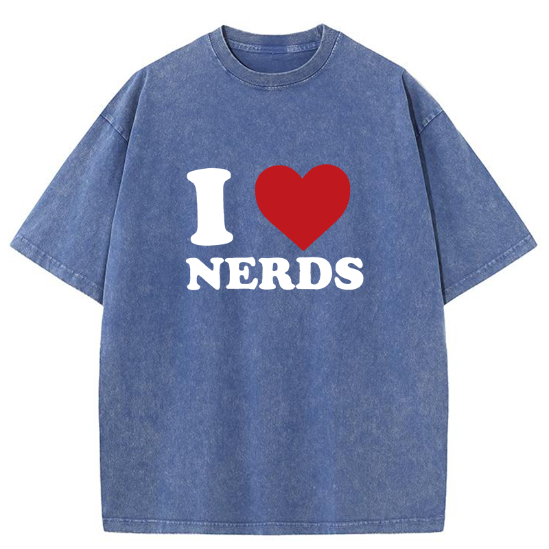 I Love Nerds Y2K Washed Tee