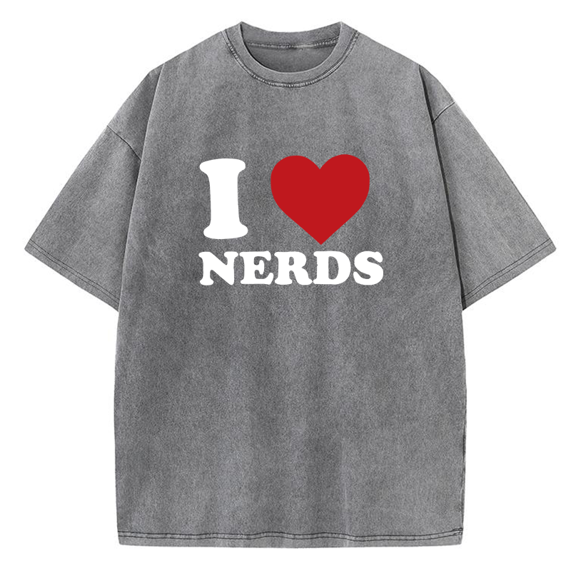I Love Nerds Y2K Washed Tee