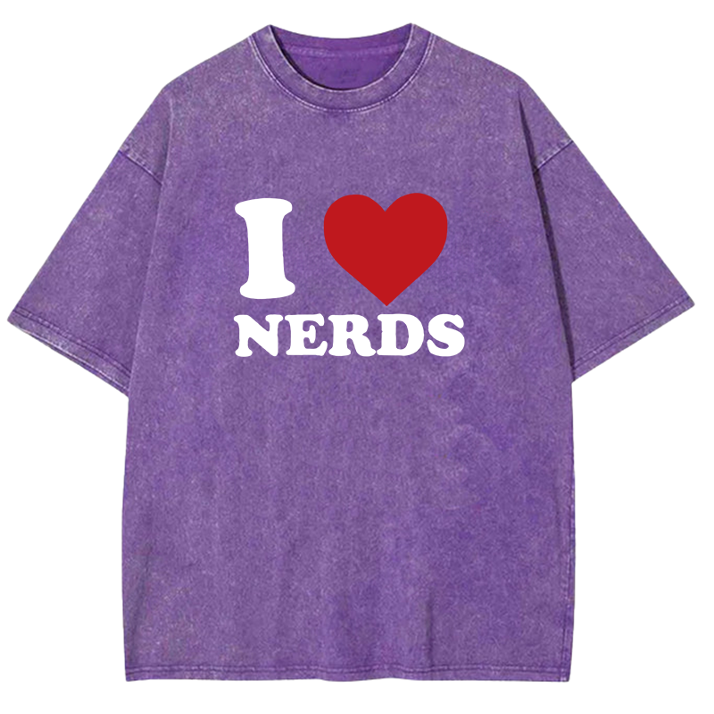I Love Nerds Y2K Washed Tee