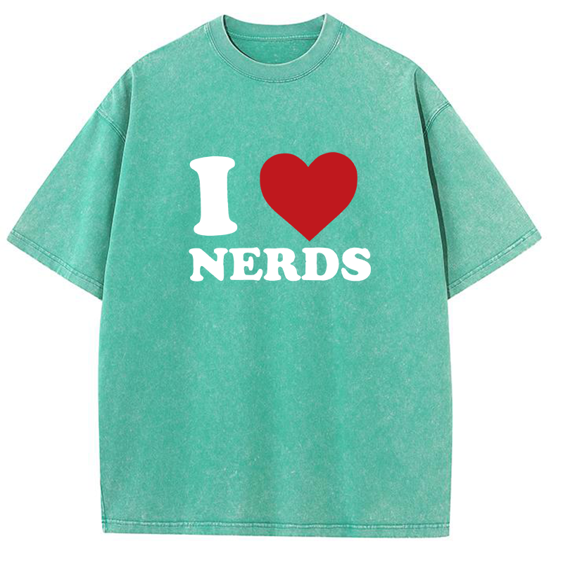 I Love Nerds Y2K Washed Tee