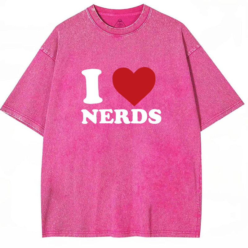 I Love Nerds Y2K Washed Tee