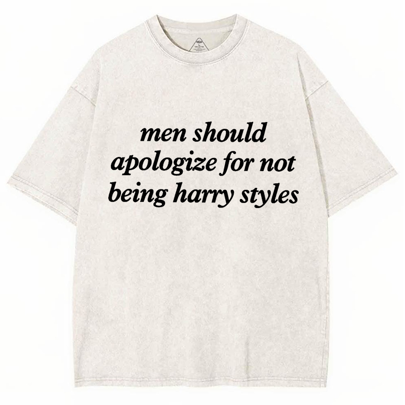 Men Should Apologize For Not Being Harry Styles Y2K Washed Tee