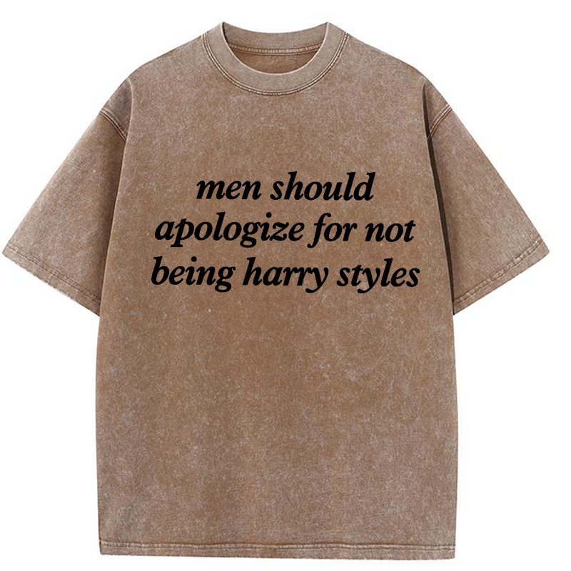 Men Should Apologize For Not Being Harry Styles Y2K Washed Tee
