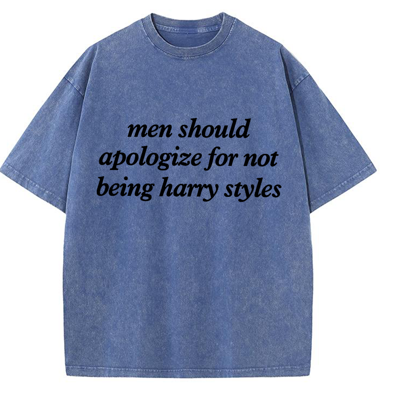 Men Should Apologize For Not Being Harry Styles Y2K Washed Tee