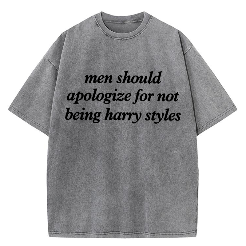 Men Should Apologize For Not Being Harry Styles Y2K Washed Tee