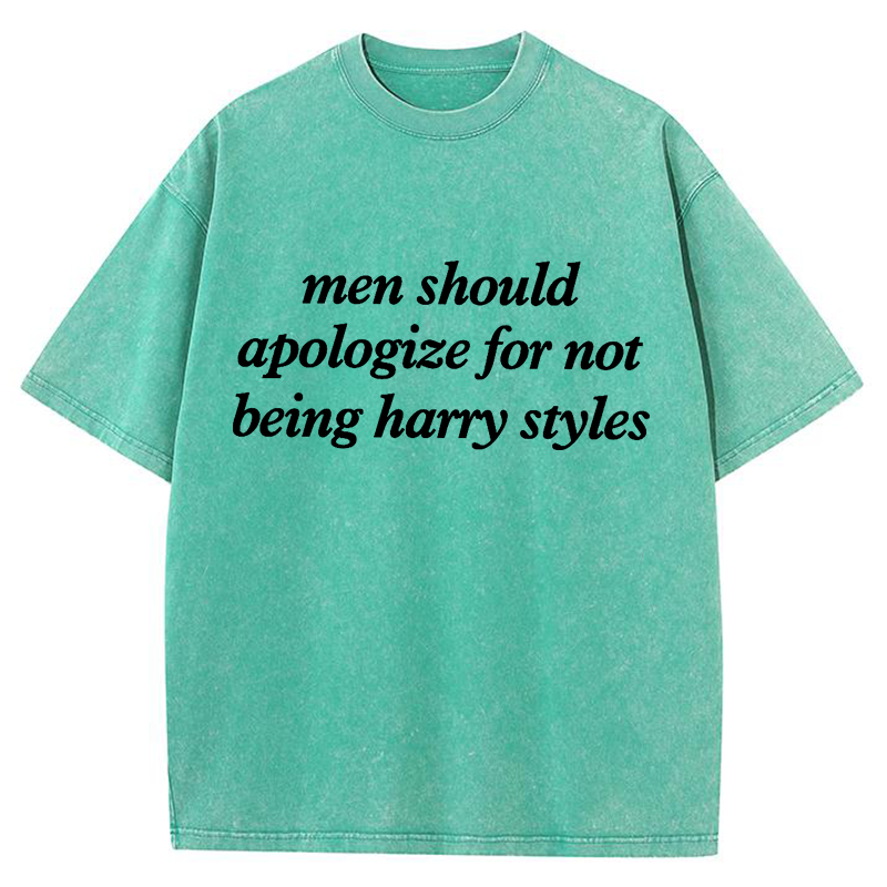 Men Should Apologize For Not Being Harry Styles Y2K Washed Tee