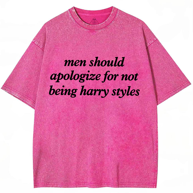 Men Should Apologize For Not Being Harry Styles Y2K Washed Tee