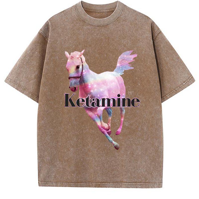 Ketamine Horse Y2K Washed Tee