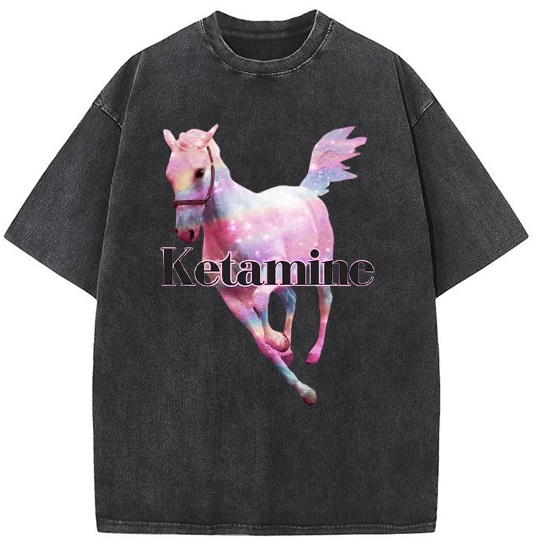 Ketamine Horse Y2K Washed Tee