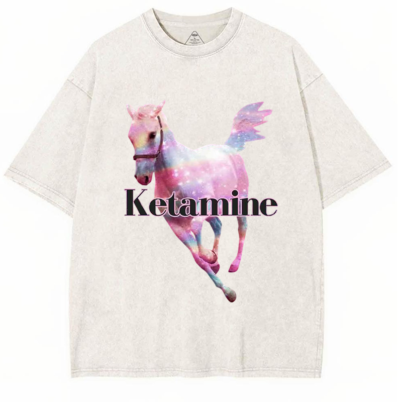 Ketamine Horse Y2K Washed Tee